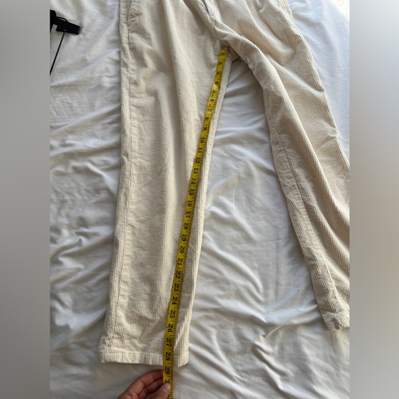 H&M Men’s Corduroy Off White Trousers Pants Pleated Size 31 X 29 - Picture 7 of 9